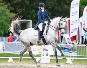 Winning young rider Caitlin Benzie on Rosari Royal Gem (by Royal Diamond) at the 2017 CDI Hastings :: Photo © Libby Law
