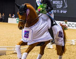 Cathrine Dufour and Atterupgaards Cassidy win the 2017 World Cup Qualifier in Herning :: Photo © Digishots