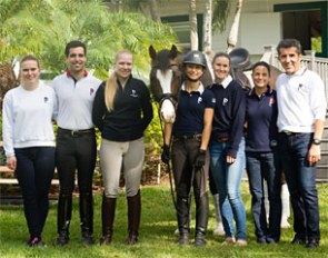 Dr. Cesar Parra (far right) and the Piaffe Performance team prepare for an exciting season at the 2017 Adequan Global Dressage Festival 
