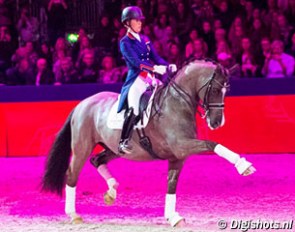 Charlotte Dujardin and Valegro at their Dutch farewell ceremony at the 2017 KWPN Stallion Licensing :: Photo © Digishots