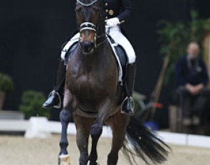German Sabine Tesch on Zorro (by Jazz x Contango). The pair was at the bottom of the ranking after not showing any proper piaffe in their test. Pity