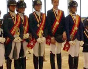 The gold medal winners in all divisions at the 2017 Spanish Youth Riders Championships