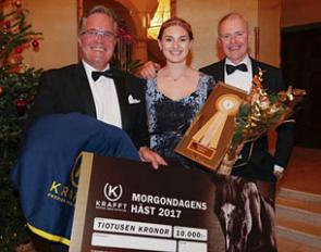 Team Quatermain: owner Patrik Hannell, rider Marina Mattsson, trainer Jan Brink :: Photo © Hannell Dressage
