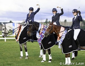 The 2017 New Zealand Youth Riders Champions: Caitlin Benzie (Under 25), Amy Sage (Young Rider), Morgan Beere (Pony Rider) :: Photo © Libby Law