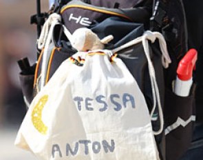 Tessa Frank's groom has an original grooming bag