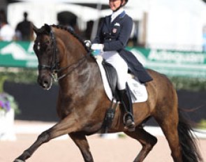 Katherine Bateson-Chandler and Alcazar produced strong trot work. The piaffe still needs further improvement