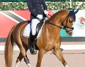 Lisa Widmayer and Paso Double win the pony division at the Florida International Youth Dressage Championships held during the 2017 CDI Wellington - Week 10 :: Photo © Sue Stickle