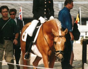 Jana Kun and Golden Dancer at the 1996 European Pony Championships in Bartahus