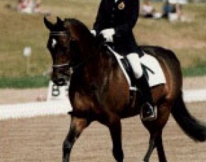 Delphine Meiresonne and Noble Casper at the 1997 European Pony Championships in Hartpury :: Photo © Sandra Nieuwendijk