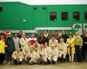 The Belgian Junior and Young Riders Team with trainers and fans at the 1998 European JR/YR Championships in Hickstead