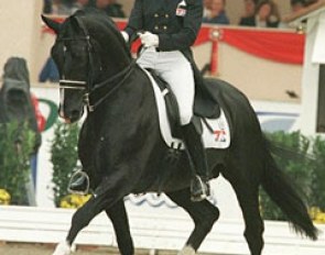 Coby van Baalen and Olympic Ferro at the 1998 World Equestrian Games :: Photo © Dirk Caremans