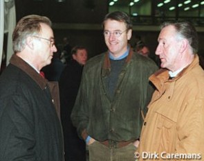Jurgen Koschel, Jan Bemelmans and Klaus Balkenhol at the 1999 CDI-W Mechelen