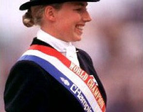 Birgitt van der Eijken, 1999 World Young Horse Champion with Roval Investment :: Photo © Arnd Bronkhorst