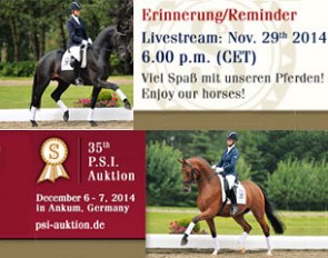 Live streaming of the PSI Dressage Collection on 29 November 2014
