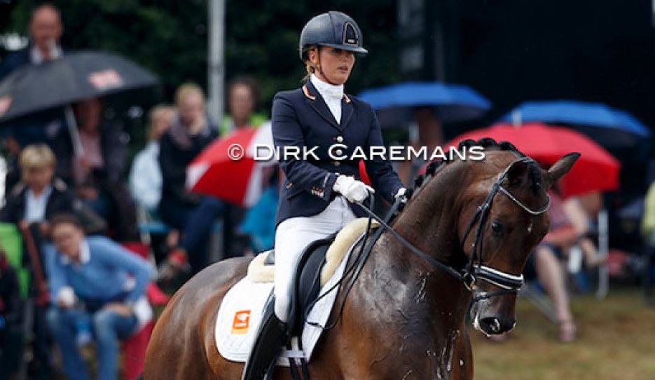 Emmelie Scholtens and Fenix at the 2015 World Young Horse Championships :: Photo © Dirk Caremans