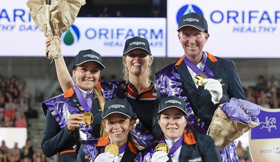 The Dutch team wins gold at the 2022 World Para Dressage Championships :: Photo © FEI