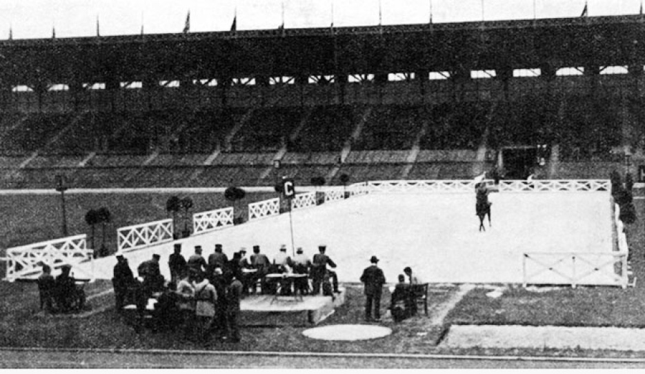Dressage at the 1924 Olympic Games in Paris  - For the first time a 20 x 60 m arena was used:: Photo © IOC