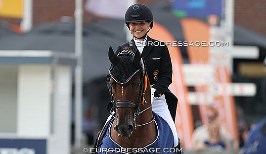 Charlott Maria Schürmann on Life Time at the 2024 World Young Horse Championships :: Photo © Astrid Appels