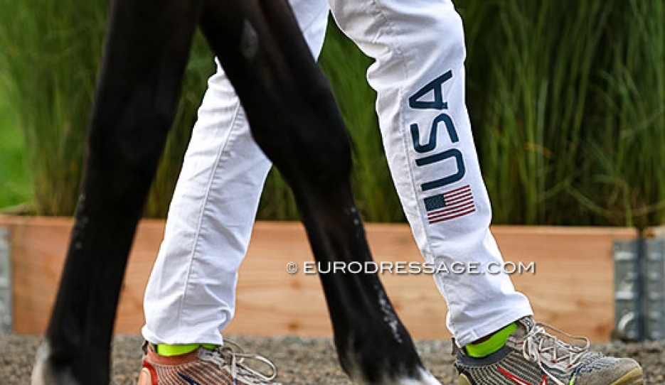 U.S. team rider Steffen Peters at the horse inspection at the 2022 World Championships in Herning :: Photo © Astrid Appels