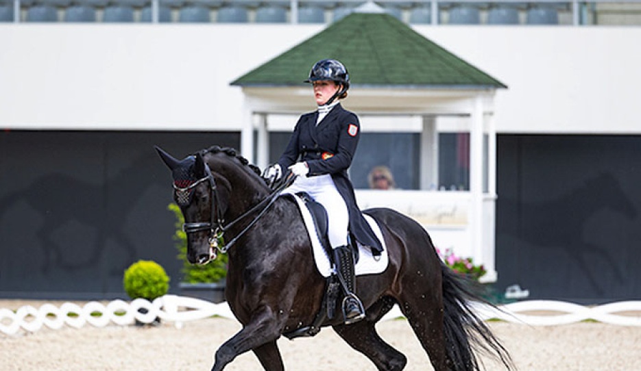 Eve Bartels and Freispiel at the 2024 CDI Aachen Dressage Days :: Photo © Digishots