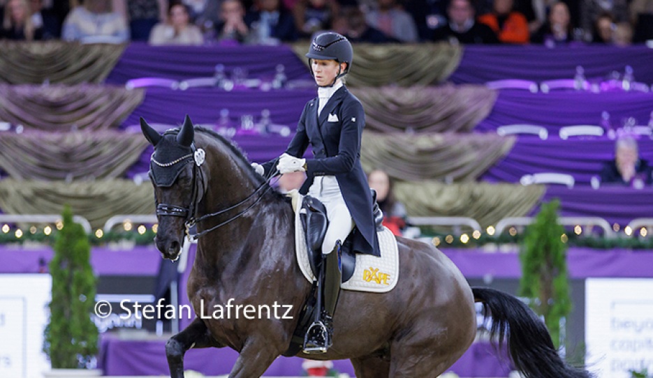 Greta Heemsoth and Anthrazit at the 2024 Louisdor Cup Finals in Frankfurt :: Photo © Astrid Appels