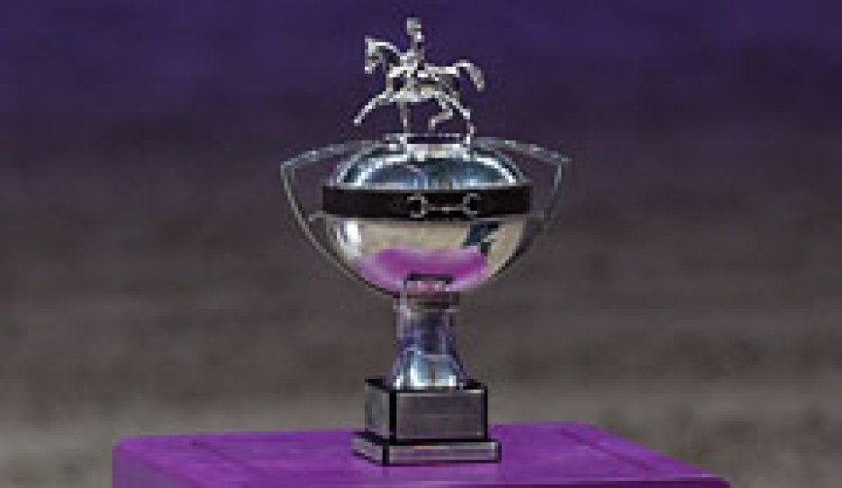 The World Cup Trophy displayed at the 2017 Finals in Omaha :: Photo © Astrid Appels