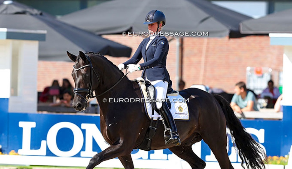 Anna Svanberg and Vidar at the 2024 World Young Horse Championships :: Photo © Astrid Appels