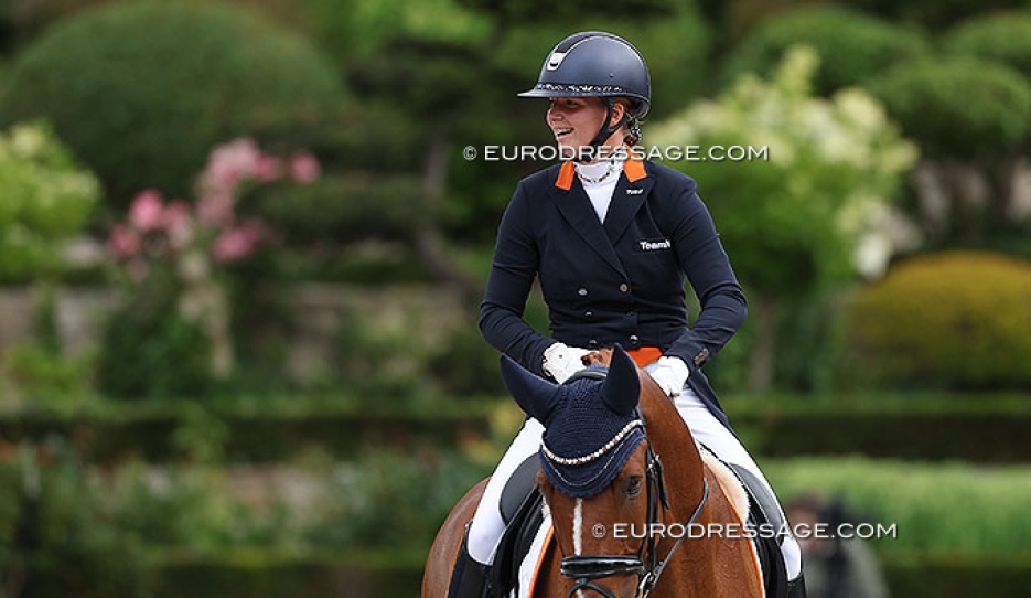 Anniek van Dulst and My First Choice Dutopia at the 2025 European Young Riders Championships :: Photo © Astrid Appels