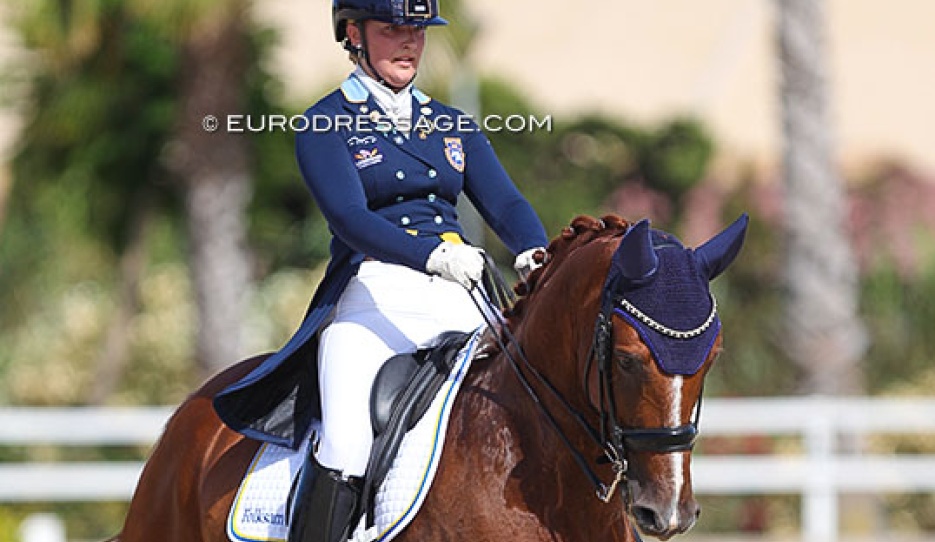 Cecilia Bergåkra and Izack at the 2021 European Young Riders Championships :: Photo © Astrid Appels