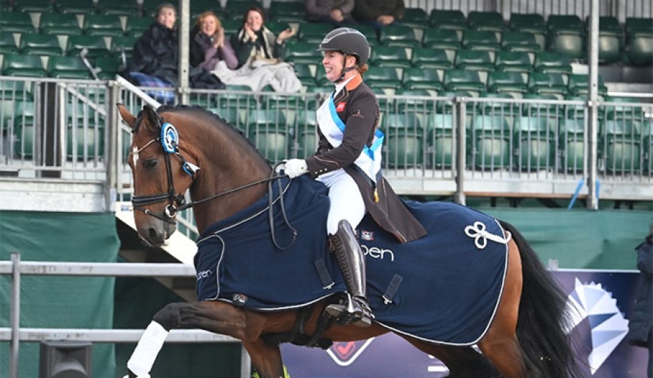 Becky Moody and Jack Diamond win the Inter II title at the 2025 British Dressage Championships :: Photos © Kevin Sparrow