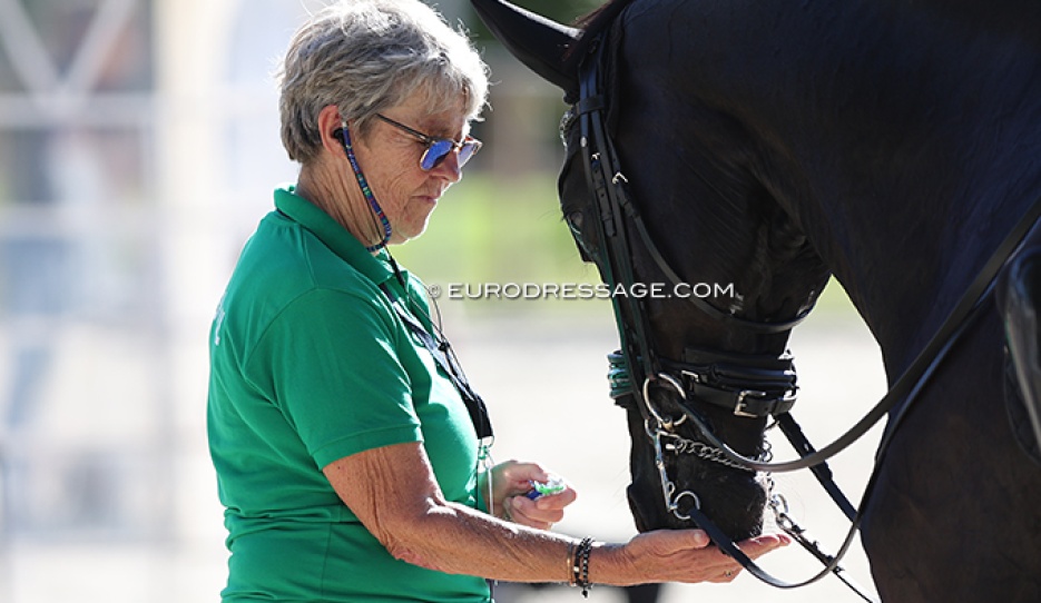 Finnish Olympian Kyra Kyrklund working as team trainer for Portugal in 2023 :: Photo © Astrid Appels