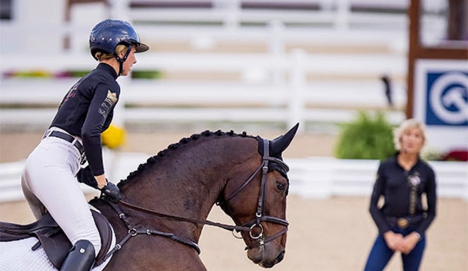Isabelle Bosley and Conner in the Ingrid Klimke Masterclass at 2025 Dressage at Devon :: Photo © DAD