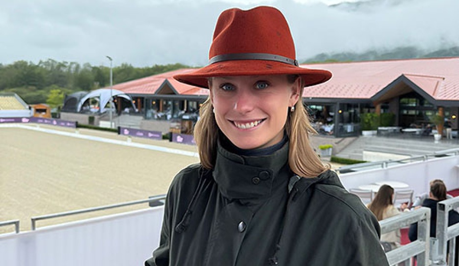 Antonia Arl at the 2025 European Dressage Championships in Crozet, where she connected with top riders and industry professionals