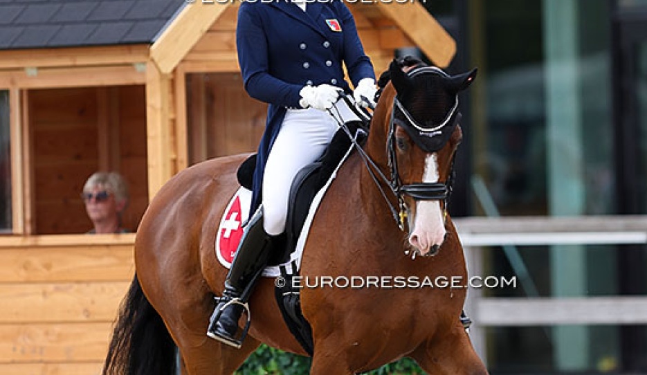 Emily Weseloh on Be Happy (by Brisbane x De Niro) at the 2024 European Junior Riders Championships :: Photo © Astrid Appels