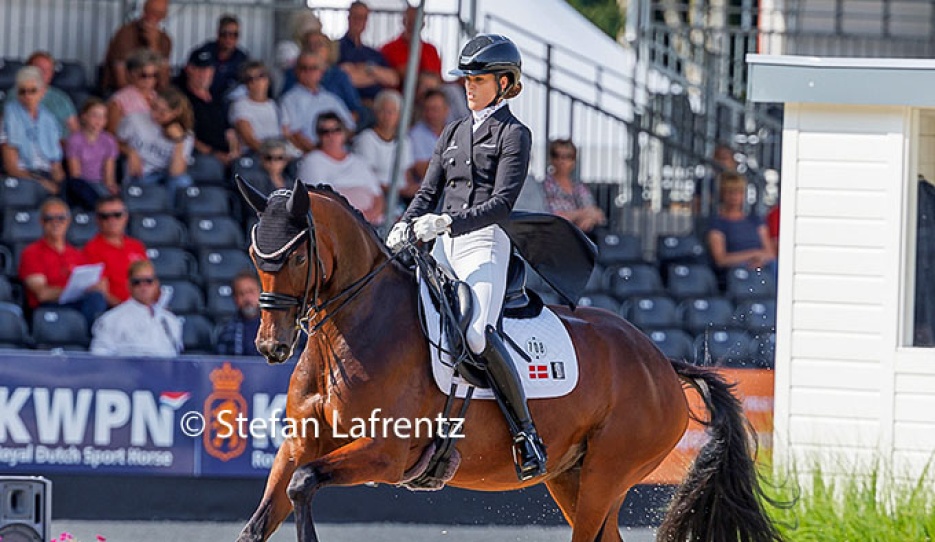 Anne-Mette Strandby Hansen and Faretti at the 2024 World Young Horse Championships :: Photo © Stefan Lafrentz