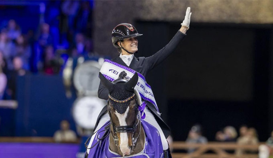 Larissa Pauluis and Flambeau at the 2025 CDI-W Mechelen :: Photo © Dirk Caremans
