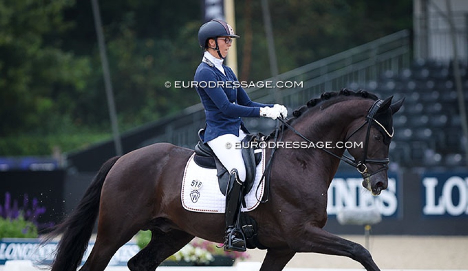 Stefanie Ahlert and Glamdale WP at the 2024 World Young Horse Championships :: Photo © Astrid Appels