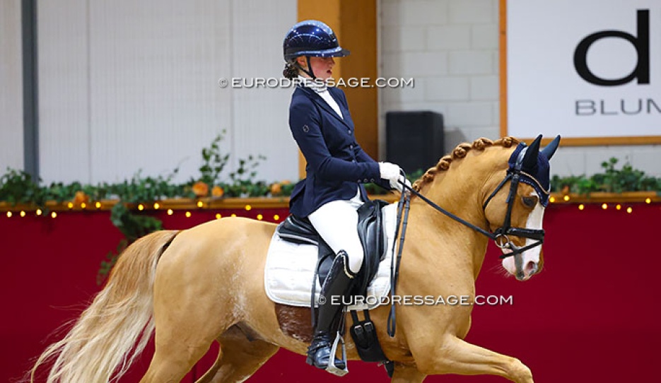 Helena Theeuwes and Mochyndaear Dragonfly in Amber at their last CDI as a pair: the 2025 CDI Kronenberg Indoor :: Photo © Astrid Appels