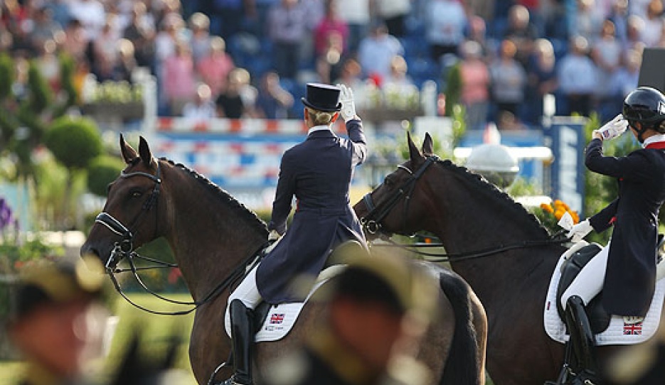 Louise Bell and Into the Blue in the farewell to nations at the 2019 CDIO Aachen :: Photo © Astrid Appels