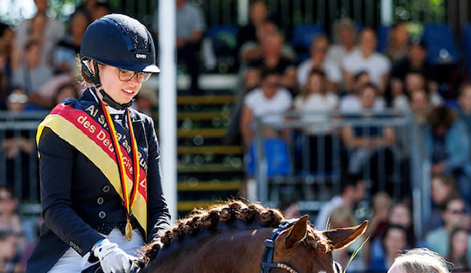 Ann-Katrin Lachemann and Sky at the 2025 Bundeschampionate :: Photo © Stefan Lafrentz