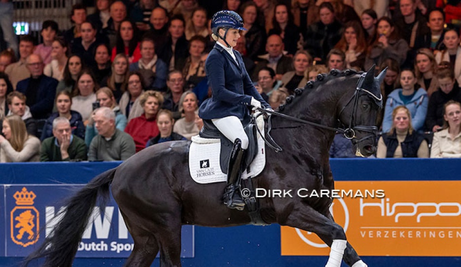 Sadie Smith and Renzo win the L-level division at the 2026 KWPN Stallion Competition Finals :: Photo © Dirk Caremans
