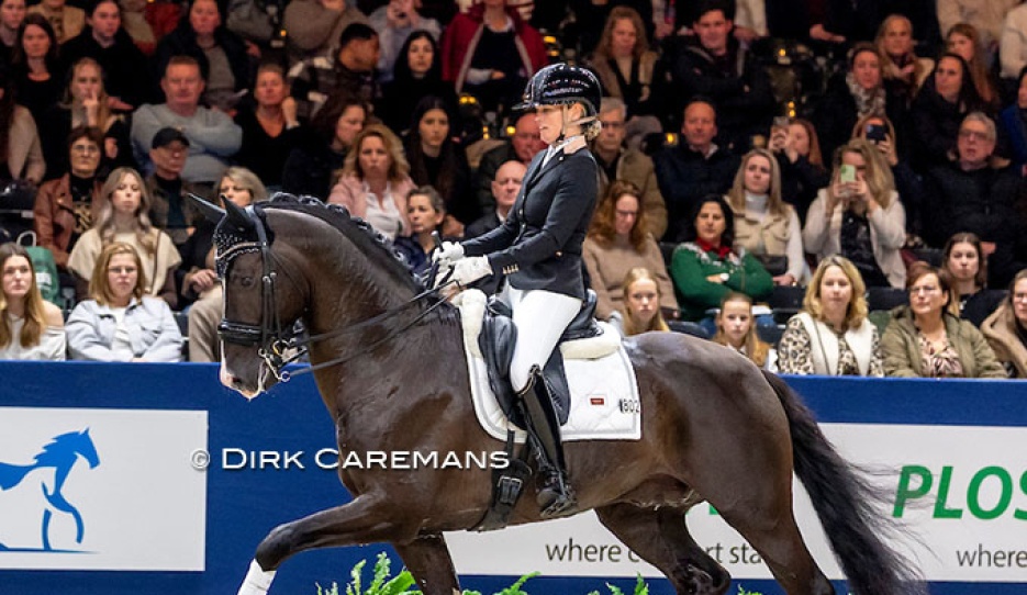 Renate van Uytert-Van Vliet and Extreme U.S. at the 2026 KWPN Stallion Licensing show :: Photos © Dirk Caremans
