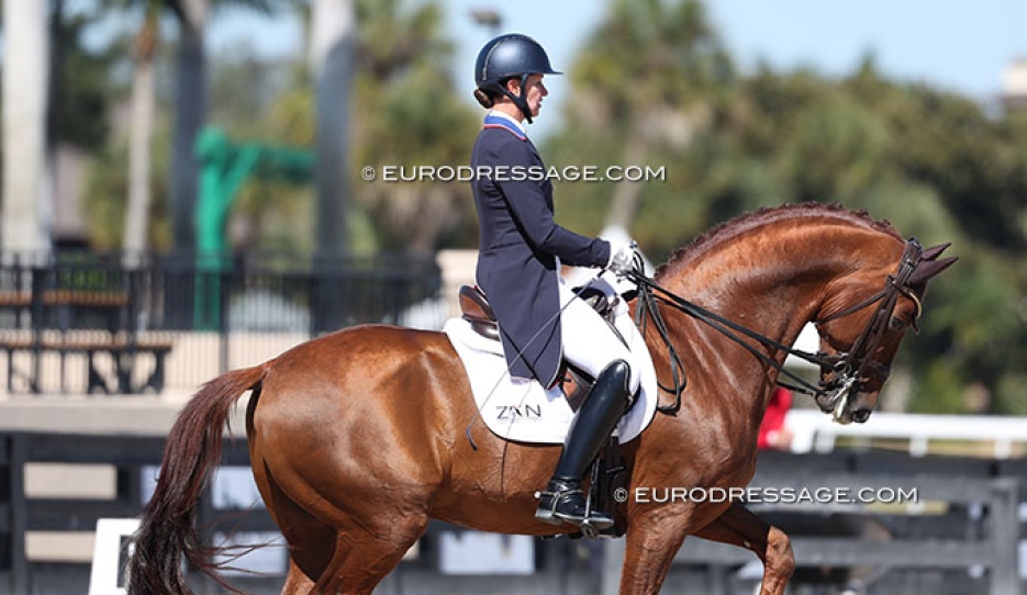 Adrienne Lyle and My Vitality debut in the Intermediaire II at the 2026 CDN Wellington on 6 Frebruary 2026 :: Photo © Astrid Appels