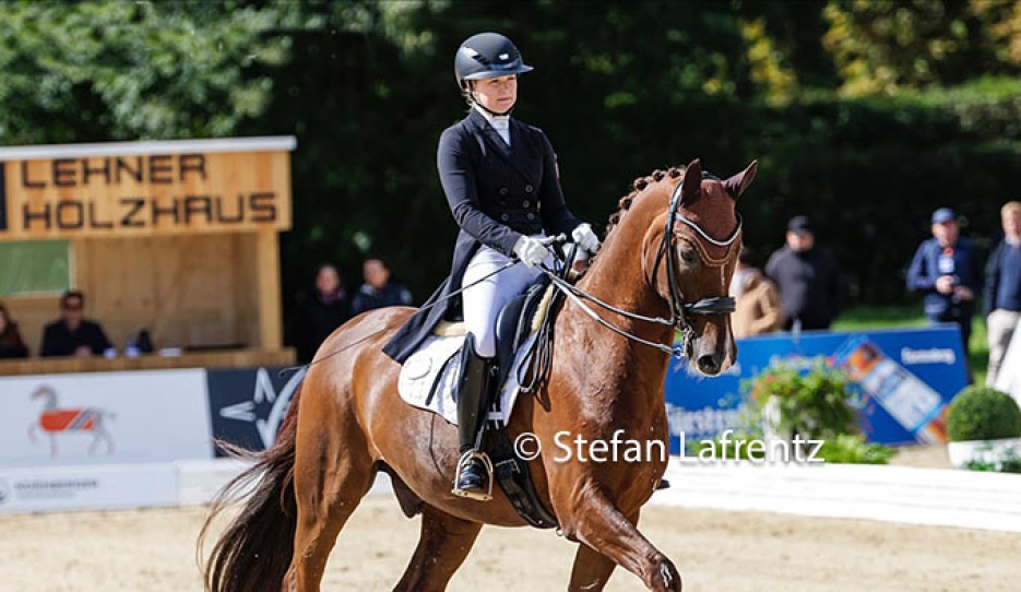 Franziska Haase on De Nino at the 2024 Piaff Forderpreis finals in Donaueschingen :: Photo © Stefan Lafrentz