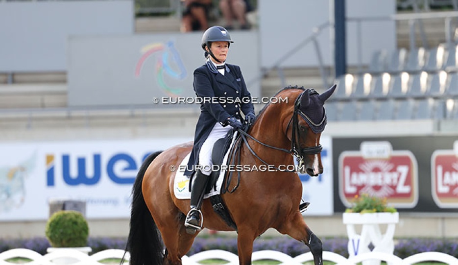 Gabriele Kiefer and Ophelia competing in the legendary dressage stadium in Aachen :: Photo © Astrid Appels