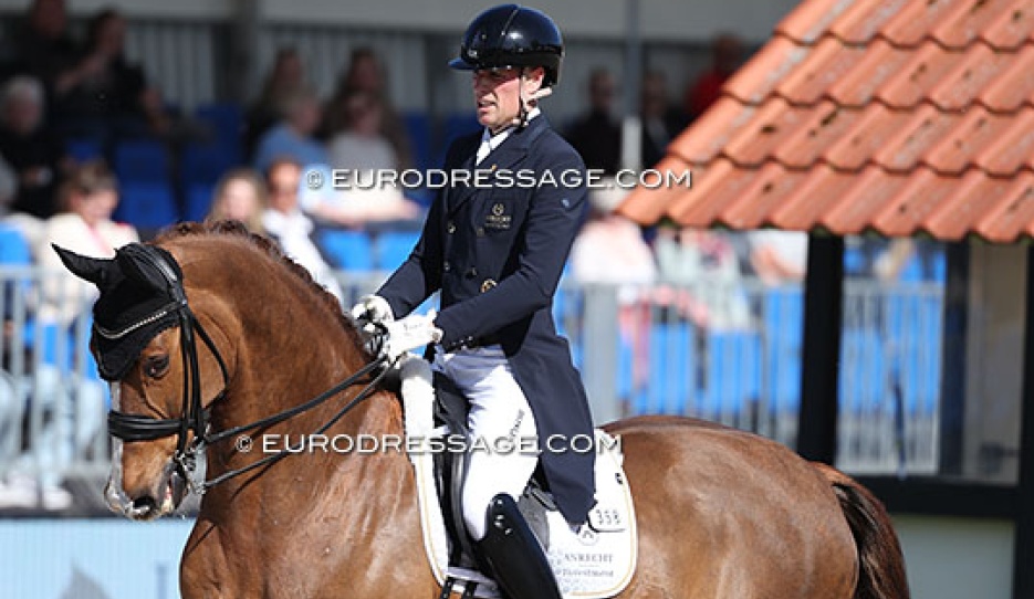 Frederic Wandres and Imo Pectore in the Louisdor Cup warm-up round at the 2026 CDI Hagen :: Photo © Astrid Appels
