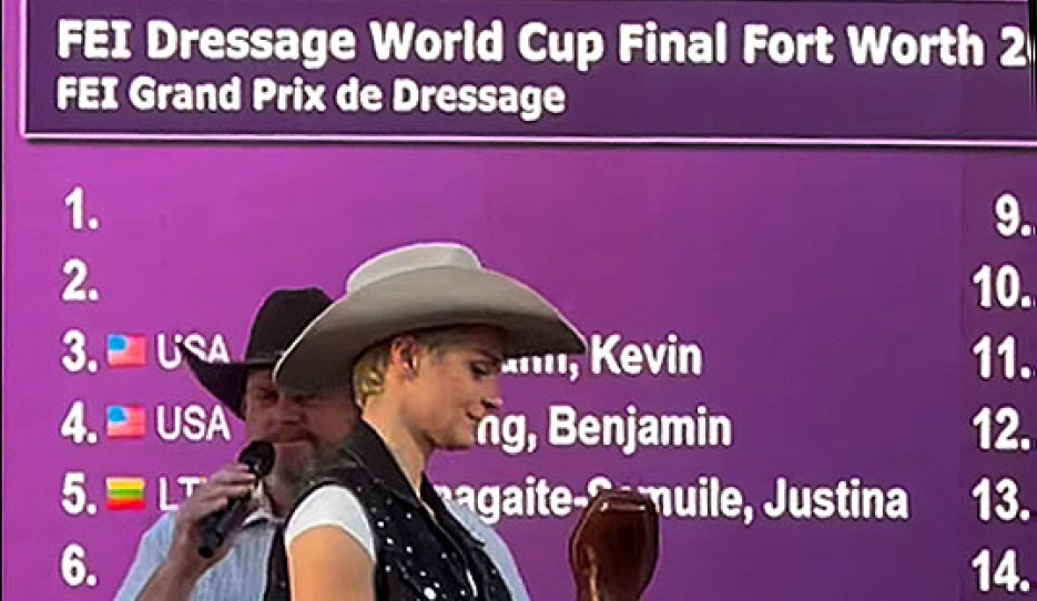 Bettina Kendlbacher checks the number on the boot to known her starting order for the Grand Prix at the 2026 World Cup Finals