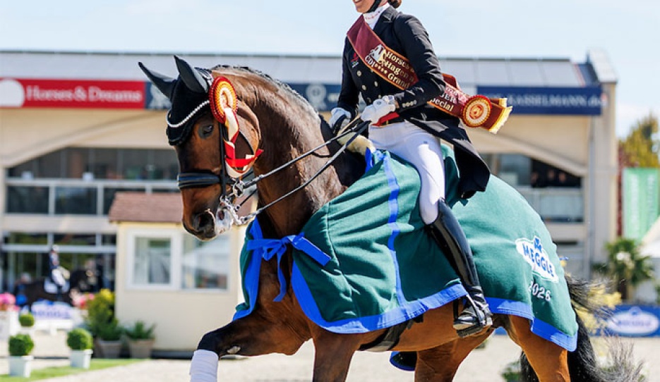 Dressage in spectacular surroundings at Hof Kasselmann Stadium: most recently, world number ones Cathrine Laudrup-Dufour and Mount St John Freestyle set a new personal best here :: Photo © Stefan Lafrentz 