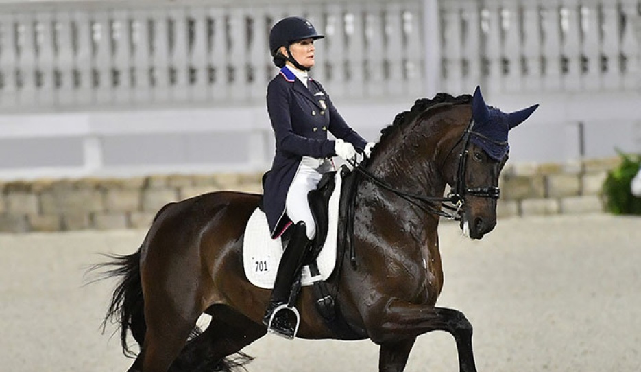 Ashley Holzer and Hawtins San Floriana at the 2026 U.S. Dressage Championships :: Photo © Andrew Ryback