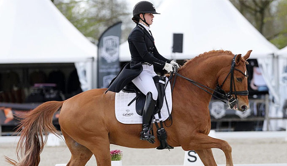 Lea Torabi on Jivago de Massa at the 2026 CDI Tolbert :: Photo © Digishots